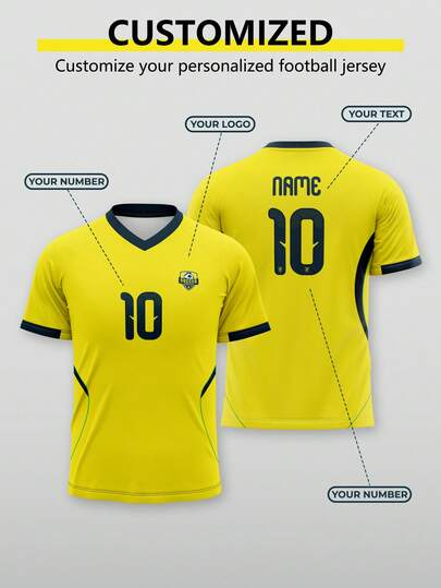 A Custom-Made Brazilian National Team Sports Shirt, Designed In The Style Of The 2026 World Cup, Made Of Yellow Fabric And Featuring Patterns. The Uploaded Text Content: A Custom-Made Summer T-Shirt, A Gift For Christmas And New Year. A Personalized, Comfortable, Casual And Relaxed Style T-Shirt.