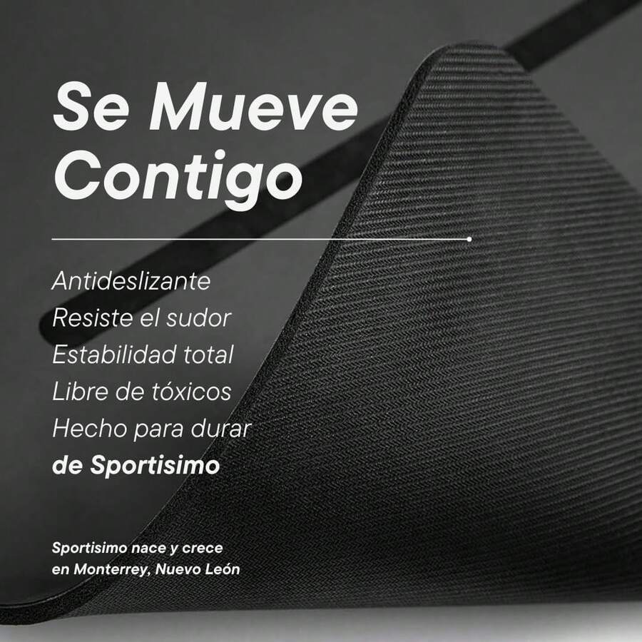 Tapete de Yoga Pro 5 mm - 183 x 68 - Antideslizante en PU y caucho de alta densidad - Soporte y amortiguación para yoga, pilates y entrenamiento en casa - Negro - Ver 1