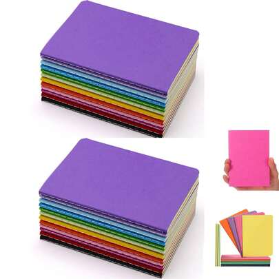 24 Paquetes de Pequeños Cuadernos de Bolsillo, Tamaño A6, Cuaderno de Notas de La Revista Memo,3.5 X 5.5 Alineados de Colores,30 Hojas /60 Páginas, Para Estudiantes, Viajeros(12 colores) (En blanco)