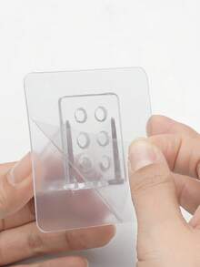 12/8/4/1 Piece Of No-Drill Rack Support Hooks, Transparent Plastic Sticky Wall Hanging Bracket, Suitable For Closet And Cabinet Organization, Easy To Install, Right Angle Support, Invisible Design, Clothes Hanger Hooks, Practical Hooks - Clear - View 5