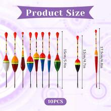Fishing Float And Bobber,10 Pcs Oval Trout Float Foam Fishing Floats Wood Slip Fishings Bobbers, Bobber Stopper Spring Stick Slip Floats Accessories For Fishings - màu đen - Xem 2