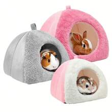 Ninho 3 em 1 para pequenos animais de estimação, cama de esponja espessa adequada para hamsters, porquinhos-da-índia, coelhos e ouriços, casinha e esconderijo multicoloridos para animais. - Multicolorido - Ver 1