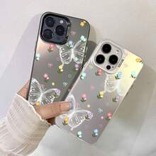 Phone case suitable for Honor 90, 90GT, 90PRO, X5, X6, X7, X8, X9, A, B, C, PLUS. Gift for friends, gift for family, couple's style, unisex, Halloween gift, Easter gift, colored silver phone case. - Colorsilvershellblackphone mariposa NegroPNLF - Ver 3