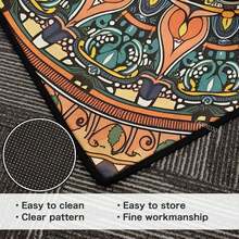 1pc Extra Large Bohemian Purple Mandala Area Rugs - Non-Slip Machine Washable Floor Rugs With Purple/Blue/Pink/Black/Teal Intricate Pattern, Durable Polyester & TPR Backing For Living Room, Bedroom, Home Decor - Kiểu 8 - Xem 5