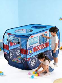 儿童汽车帐篷游戏屋，儿童汽车弹出式游戏帐篷 - 便携式主题玩具屋，无需组装，适合室内/室外生日派对和节日礼物 | 主题装饰 | 透气天窗设计，非常适合万圣节、感恩节、圣诞节以及送给男孩女孩的生日礼物