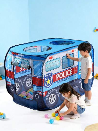 儿童汽车帐篷游戏屋，儿童汽车弹出式游戏帐篷 - 便携式主题玩具屋，无需组装，适合室内/室外生日派对和节日礼物 | 主题装饰 | 透气天窗设计，非常适合万圣节、感恩节、圣诞节以及送给男孩女孩的生日礼物