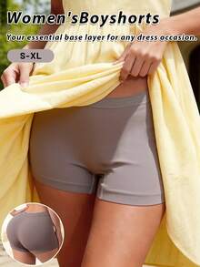 Women's Seamless Hipster Panties, Low-Rise Briefs, Soft & Sexy Underwear, Black Shorts, Ladies' Underwear, Minimalist Style Panties, Suitable For Summer Dresses - Mauve Purple - View 9