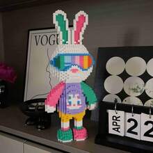 4100PCS Rabbit Series Building Block Toys, Candy Rabbit, Social Rabbit, Glasses Rabbit Building Block Toy Ornaments, 3d Stereoscopic Puzzle Toy Decorative Ornaments, Perfect Easter, Christmas, Halloween, Valentine's Day And Birthday Gifts - Multicolor - View 4