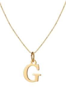 1pc A-Z Letter Necklace | Stainless Steel Minimalist Everyday Jewelry Gift - Yellow Gold - View 16