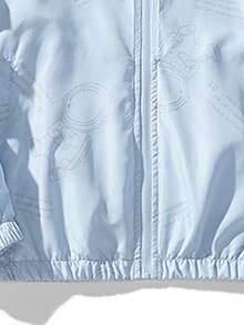 1 Stück leichte Herren Angeln Sonnenschutz Jacke, dünne Kapuzen-Zugkordel Windbreaker mit Reißverschluss und bedrucktem Ärmelaufnäher