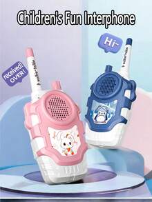 1 对全新儿童对讲机，操作简便，专为儿童设计，小型对讲机，家用互动玩具，远程通讯玩具，节日礼物，生日礼物（不含电池）
