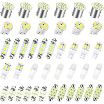 42PCS Car Dome Lights Kit, 12V Vehicle Bulb Set Include T10 31mm 41mm 36mm Lighting Brake License Plate Map, Automotive Interior Lamp, Universal SUV Sedan Truck