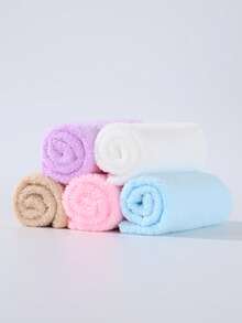 10pcs/5pcs 20g Random Color Soft Towel, Quick Drying Face Towel, Reusable Square Makeup Remover Towel (9.8in*9.8in), Gentle On Skin Face Towel, Portable Cleaning Tool, Suitable For Travel - Multicolor - View 9