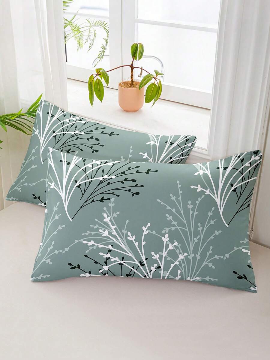 1pc/2pcs/4pcs Polyester Floral Pattern Pillowcase (Pillow Insert Not Included), Soft & Comfortable, Suitable For All Seasons - Multicolor - View 1