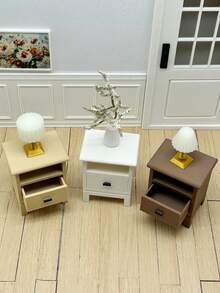 Tủ đầu giường thu nhỏ tỷ lệ 1:12, mô hình tủ đựng đồ nội thất nhà búp bê, tủ ngăn kéo thực tế, không phải gỗ, mô hình nhựa trang trí nhà, thích hợp để trang trí nhà búp bê, đạo cụ chụp ảnh tiểu cảnh, trang trí phòng. - Nhiều màu - Xem 2