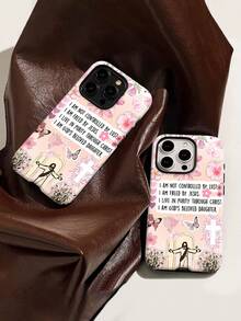 Estuche para teléfono inspirador de flores y mariposas Compatible con estuches para teléfonos   17  16 Pro Max  15 Pro Max  13 y  12 Hecho de material TPU a prueba de caídas, resistente al desgaste y cómodo de sostener Un gran regalo para familiares, amigos, seres queridos, novios / novias y para Navidad y Año Nuevo - Blanco - Ver 3