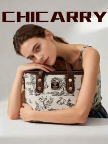 New Chinese Style Designer Embroidered Small Handbag, Street Fashion Exquisite Mini Bucket Bag, High-End Versatile Shoulder Bag For Spring/Summer, Suitable For Shopping, Dating, Vacation, Commuting, Party - White - View 4