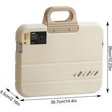 Caja De Almacenamiento De Carpetas De Papel A4 – Organizador De Documentos Portátil Con Cerradura, Estuche A Prueba De Polvo Para Almacenamiento  De Papel |   Bolsa De Archivo De Viaje Ligera - 1 - Ver 5