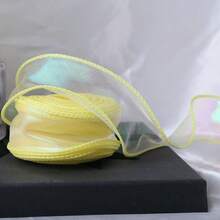 4厘米宽 10/50码彩虹欧根纱丝带，透明宽工艺丝带，适用于鲜花、花束、花环、婚礼、生日派对、情人节礼物、发饰、装饰品等。 - 多色 - 查看 25