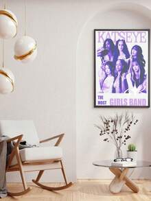 1 张 KATSEYE 海报，全球女子组合墙饰，舞蹈团体装饰，K-Pop 美学印刷品，黑白音乐海报，帆布画墙饰，房间家居装饰（无框） - 彩色 - 查看 12