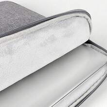 1 pieza Bolso para laptop que se ajusta a laptops de 11-12/13-13.3/14/15-15.6-16 pulgadas, con cierre completo, unisex, de gran capacidad, maletín portátil multifuncional para oficina, bolso para archivos de conferencia, bolso para laptop, maletín de negocios - Gris - Ver 8