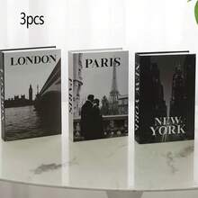 3pcs Faux Book Decor, Luxury Decorative Books, Living Room Decor, Home Decor, Coffee Table Books, Modern Stylish Decorative Books, Stackable Display Books, Hotel Decor, Gifts