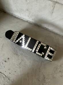 1pc ALICE Black Heavy Rivet Oversized Rivet Belt, Versatile Cyberpunk Dark Style PU Waist Belt, Suitable For Street Photography, Holidays, Travel And Daily Use