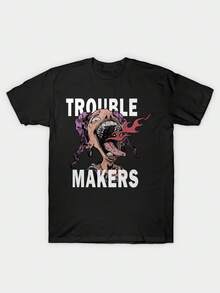 Grunge Punk Dinosaur Creeper Skeleton Flame Design - Black - View 1