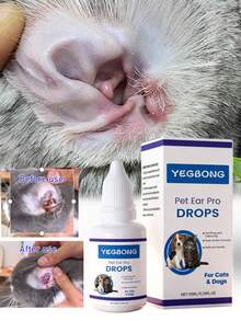 Yegbong 10ML/0.34FL.OZ Pet Ear Care Agent For Protecting Ears, Suitable For Cats And Dogs, Daily Gentle Ear Odor Cleaning Ounce Yeast Infection Drops, Suitable For Dogs And Cats - Natural Ingredient Ear Care Moisturizing And Nourishing Formula, Suitable For All Breeds And Body Types As A Supplementary Pet Supplement, Promoting Health - Multicolor - View 3