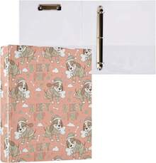 Peach Sleepy Puppy - Carpetas para cuaderno de 3, con bolsillos, 1/2 unidades, carpetas universitarias para estudiantes, 200 hojas - multi - Ver 10