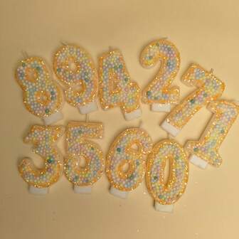 Colorful Trending Macaron Birthday Candles Cake Decorations