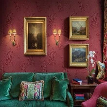 1卷绿色玫瑰图案墙纸，可撕贴PVC自粘墙贴，适用于酒店浴室、家居装修、桌面台面、家具装饰，易于安装，尺寸：17.7英寸 x 39.3英寸/118.1英寸/196.8英寸 - 紅色 - 查看 13