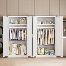 71 H Metal Wardrobe Cabinets With 2 Doors Large Clothing Storage Cabinets With Hanging Rod And Adjustable Shees Closet For Home Living/Laundry Room White - 白色 - 查看 2
