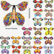 2/5/10/20张蝴蝶飞行卡片，机械钟蝴蝶飞行卡片，惊飞蝴蝶 - 彩色 - 查看 2