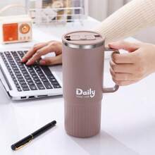 Leakproof Car Cup, 304 Stainless Steel Thermal Insulated Coffee Mug With Handle, Travel Tumbler With StrawLid And Spill- Proof Lid - Suitable For Christmas, Halloween Gifts - 800ML - View 4