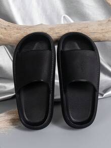Unisex Kids' Fashion Slippers, Soft & Thick-Soled Children's House Slippers For Beach, Pool, Shower, Comfortable Indoor/Outdoor Toddler Sandals - Black - View 2