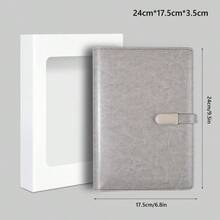 Organizador de carpetas A5 – Planificador de negocios unisex – Diario de piel sintética – Carpeta de 6 anillos recargables, bloc de notas, organizador de viaje para hombres y mujeres (Gris) - Gris - Ver 2