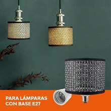 Tecnolite - Foco Cilíndrico Malla de Ratán LED 4.5, Luz Ámbar, Base E27, No atenuable - Negro / Blanco - Ver 3