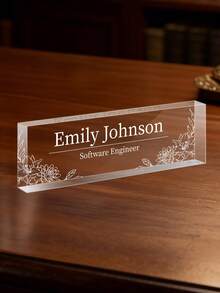 Placa de escritorio de acrílico personalizada con logotipo de la empresa - Placa decorativa de oficina personalizada, adecuada como regalo para el jefe o la empresa, bloque de vidrio acrílico transparente personalizado, regalo de oficina, regalo de agradecimiento para colegas, jefe, maestro/empleado, decoración de escritorio de oficina unisex, decoración de sala de estar - Multicolor - Ver 22