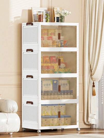 2-5-stöckige faltbare Aufbewahrungsbox, multifunktionale Aufbewahrungsbox, Kleiderschrankbox, große Aufbewahrungsbox mit Deckel und Rollen, geeignet zur Aufbewahrung von Kleidung, Snacks, Spielzeug und Büchern, für Zuhause, Büro und Outdoor, faltbare Aufbewahrungsbox (2/3/4/5-stöckiger Schrank)