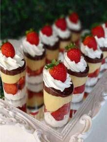 10 pezzi/20 pezzi/30 pezzi/40 pezzi/50 pezzi/60 pezzi Coppette da dessert inclinate (60ml/3oz), coppette per yogurt/antipasti - Coppette da dessert riutilizzabili, adatte per feste, mini dessert, budini, frutta e feste di gelato per rendere i dolci più appetitosi - Trasparente - Visualizzare 9