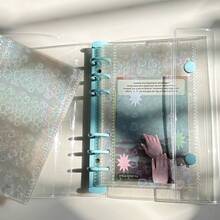 10/20张爱心全息贴纸，A6透明内页，3D浮雕贴纸，贴纸簿补充装，照片卡片收纳，剪贴簿，适合制作贴纸书，活页夹补充装，贴纸收纳，学校用品，新学期用品，办公用品。 - 彩色 - 查看 7