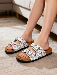 Sanrio &  Licensed Kids' -Style Slide Sandals | Cute Cartoon Summer Slippers - White - View 2