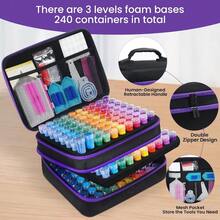 Diamond Painting Storage Containers 240 Slots Diamond Painting Accories And Tools Portable Diamond Painting Organizer Shockproof Diamond Art Storage Case Beads Storage Box 240 Jars - màu đen - Xem 2