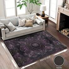 1pc Extra Large Bohemian Purple Mandala Area Rugs - Non-Slip Machine Washable Floor Rugs With Purple/Blue/Pink/Black/Teal Intricate Pattern, Durable Polyester & TPR Backing For Living Room, Bedroom, Home Decor - Style 6 - View 12