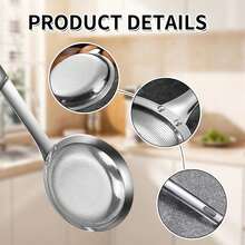 Fine Mesh Oil Strainer Spoon, Multifunctional Kitchen Tool For Removing Grease And Foam, Stainless Steel Colander Spoon, Food Oil Strainer, Kitchen Gadget, Colander,Kitchen Accessories, A Must-Have Kitchen Tools Gift For Home Chefs, Space-Saving Storage For Kitchen Organizers , Christmas Kitchen Gifts Idea - 銀色 - 查看 5
