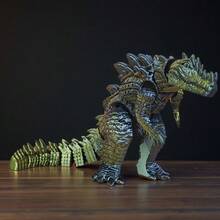 1pc 3D Printed Crocodile Monster Toy, Fully Articulated Joints, Multi-Color Gradient, Car Ornament, Decorative Figurine, Home Decor, Desktop Display, Suitable For Living Room, Bedroom, Study, Collectible For Enthusiasts - Multicolor - View 2
