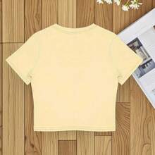 Women's Short-Sleeve Cropped T-Shirt With Panther Print - Top For All Seasons - New Arrival - Màu be - Xem 2
