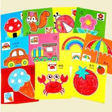 48/96片剪纸艺术套装 + 1把塑料剪刀，卡通动物图案拼图，方形，生日礼物，学习用品，艺术与手工 - 彩色 - 查看 8