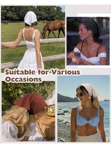 1-3pcs Teens/Young Adults Solid Color Fabric Large Triangle Headscarf Headband - Multicolor - View 10